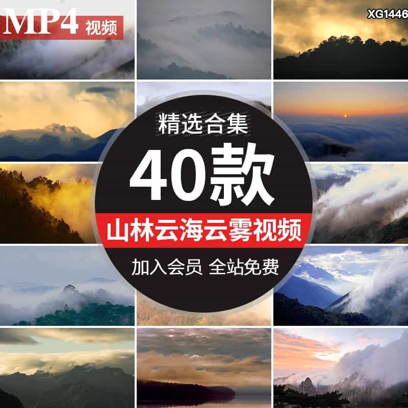 山林间流动云雾云海森林山峰群山雪山谷迷雾浓雾弥漫缭绕视频素材【235期】