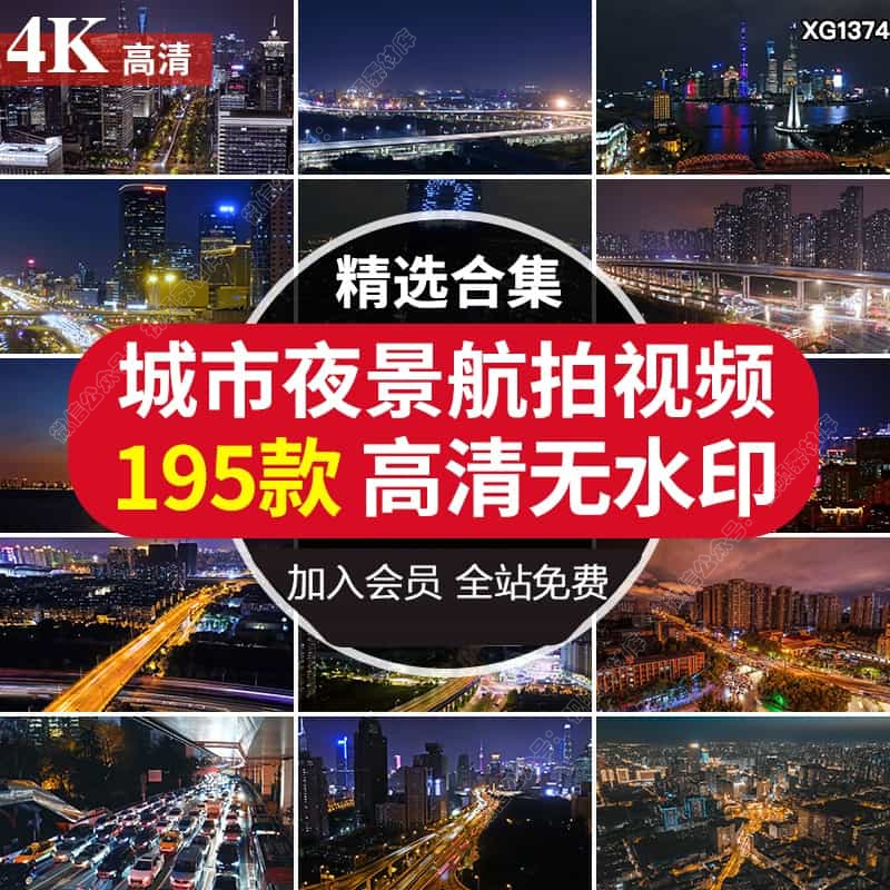 4K城市夜景街道建筑夜晚灯光航拍延时街景街道车流都市短视频素材