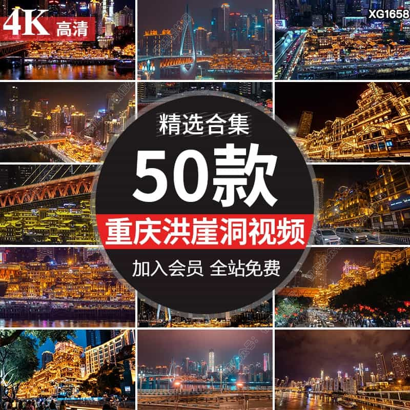 4K重庆洪崖洞夜景灯光大桥车流人流旅游景点建筑航拍延时视频素材