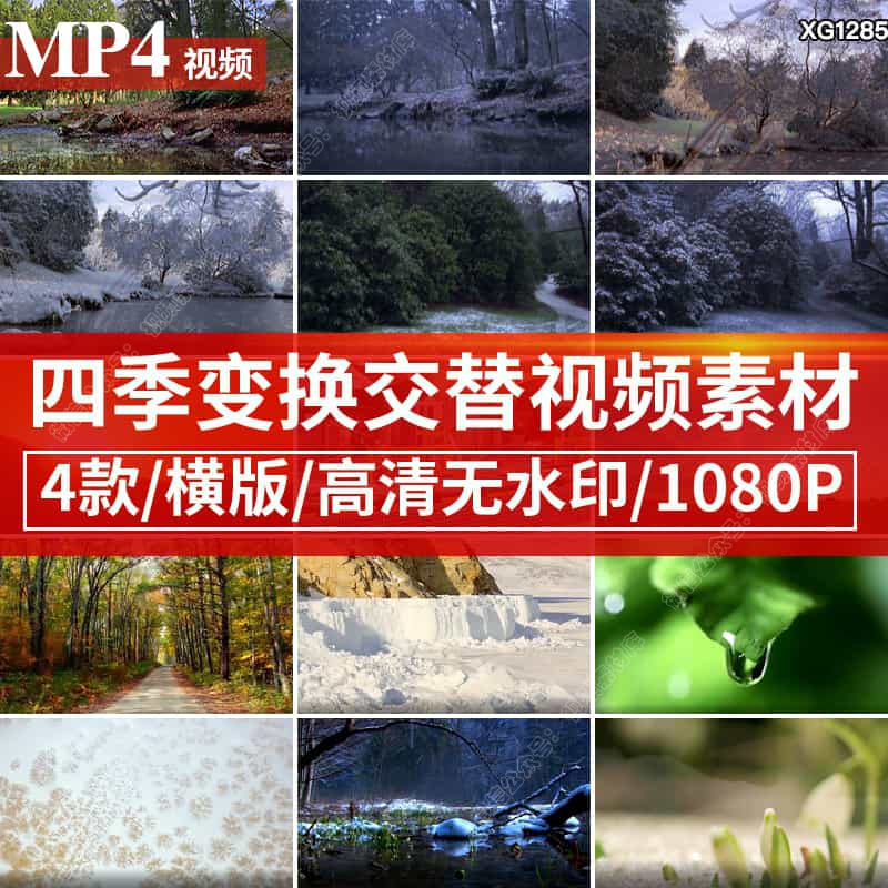 四季植物变换变幻变化季节交替春夏秋冬万物复苏抖音快手视频素材