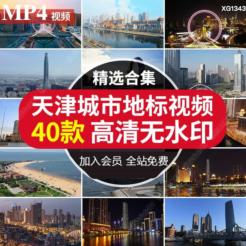 天津海河航拍城市夜景之眼摩天轮世纪钟天塔延时风景风光视频素材