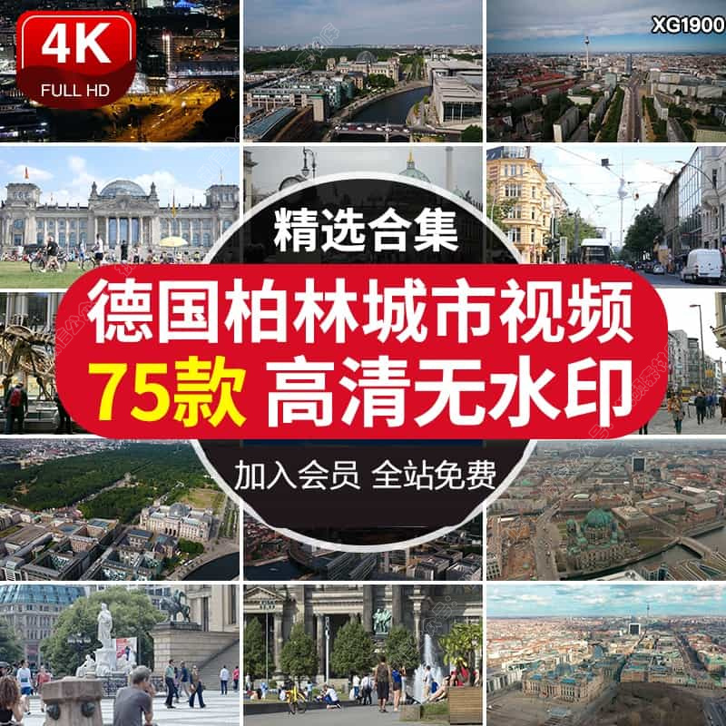 德国柏林城市建筑风景车流人文旅游夜景街景街道航拍高清视频素材