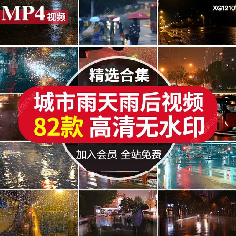 下雨天城市夜晚街景孤独情感唯美路上行人雨后玻璃雨滴短视频素材