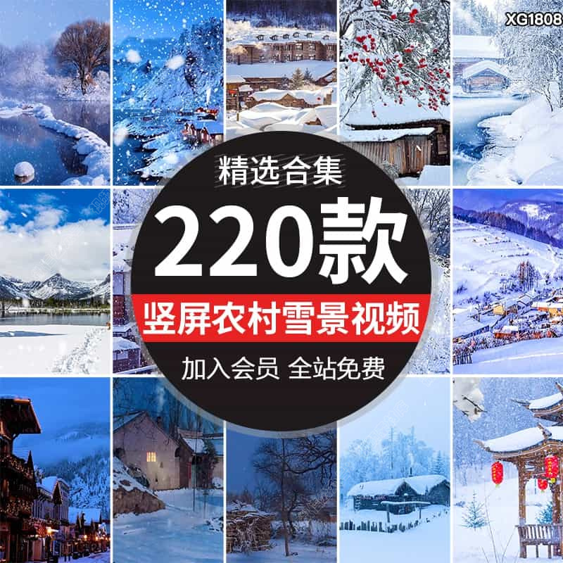 竖屏怀旧乡村乡下农村下雪景冬季老房子自媒体抖音快手短视频素材