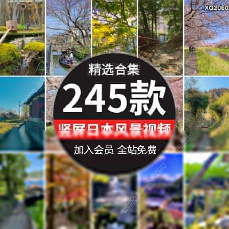 竖屏日本樱花风景旅行唯美治愈系自然美景点自媒体剪辑短视频素材
