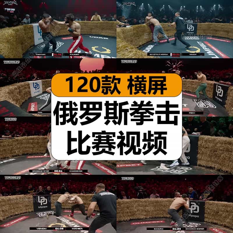 俄罗斯打拳击比赛刺激非主流体育运动高清抖音中视频计划解说素材